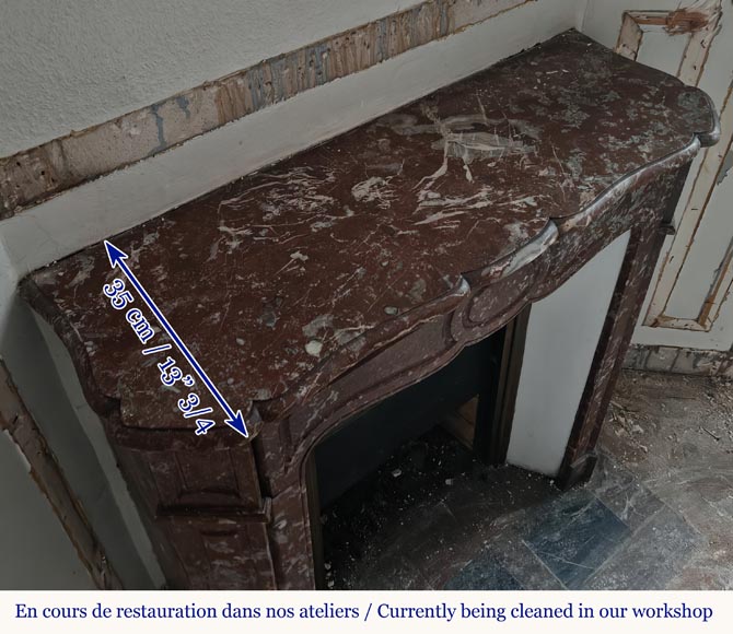 Cheminée de style Louis XV modèle Pompadour en marbre Rouge du Nord Cheminée de style Louis XV modèle Pompadour en marbre Rouge du Nord-8