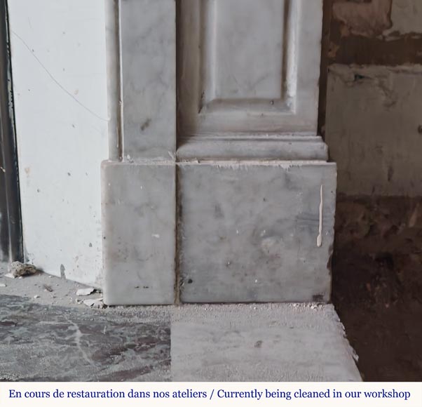 Cheminée droite de style Louis XV modèle Pompadour en marbre de Carrare Cheminée droite de style Louis XV modèle Pompadour en marbre de Carrare-6