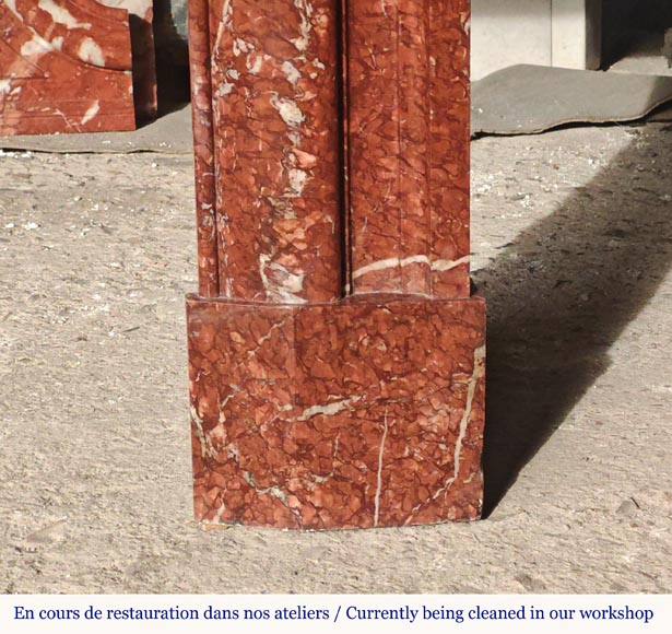 Cheminée de style Louis XIV en marbre Campan rouge Cheminée de style Louis XIV en marbre Campan rouge-7