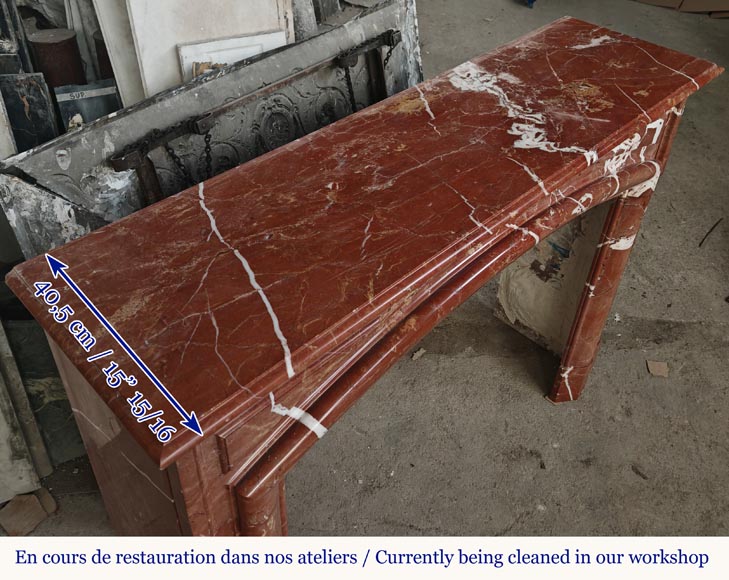 Cheminée de style Louis XIV en marbre rouge Cheminée de style Louis XIV en marbre rouge-8