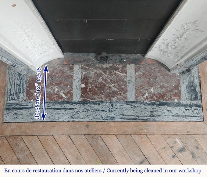 Petite cheminée de style Louis XV modèle Pompadour en marbre bleu Fleury Petite cheminée de style Louis XV modèle Pompadour en marbre bleu Fleury-9