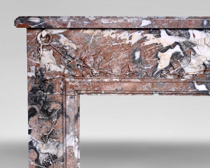 Cheminée de style Louis XVI en marbre Rouge de Rance, XIXe siècle Cheminée de style Louis XVI en marbre Rouge de Rance, XIXe siècle-3