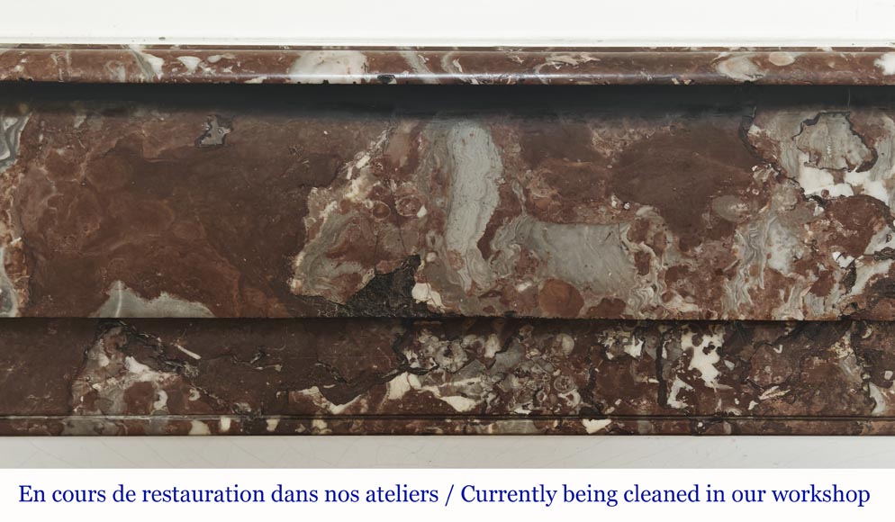 Cheminée modillon en marbre rouge du nord Cheminée modillon en marbre rouge du nord-1