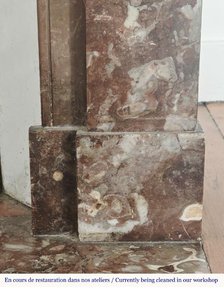 Cheminée modillon en marbre rouge du nord Cheminée modillon en marbre rouge du nord-7