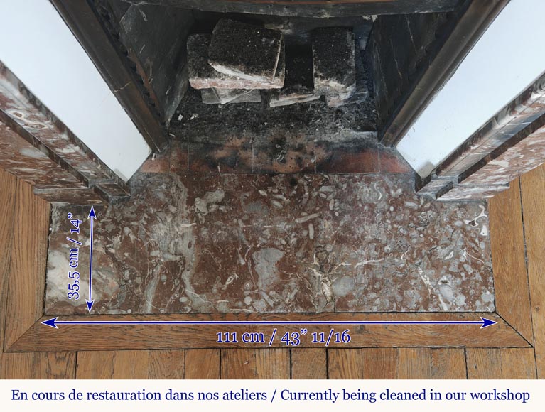 Cheminée modillon en marbre rouge du nord Cheminée modillon en marbre rouge du nord-8