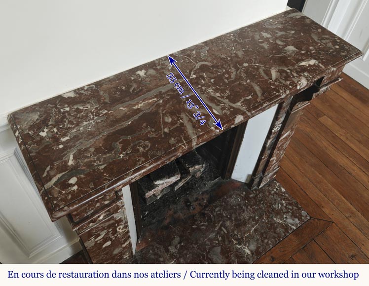 Cheminée modillon en marbre rouge du nord Cheminée modillon en marbre rouge du nord-9