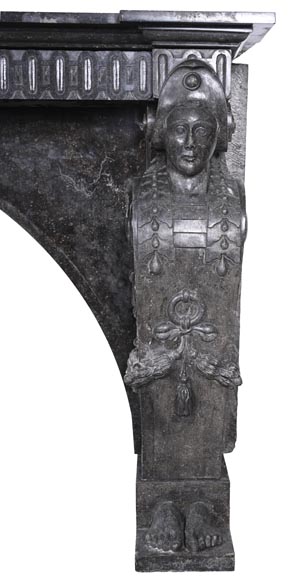 Cheminée en granite noir sculpté – XVIIIe siècle Cheminée en granite noir sculpté – XVIIIe siècle-9