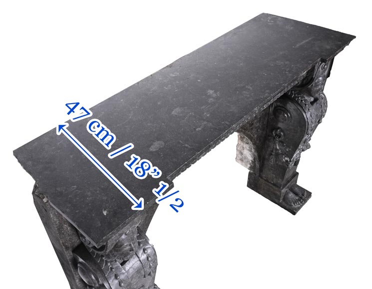 Cheminée en granite noir sculpté – XVIIIe siècle Cheminée en granite noir sculpté – XVIIIe siècle-15