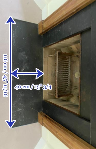 Cheminée de style Louis XVI en bois de sapin et ardoise Cheminée de style Louis XVI en bois de sapin et ardoise-5