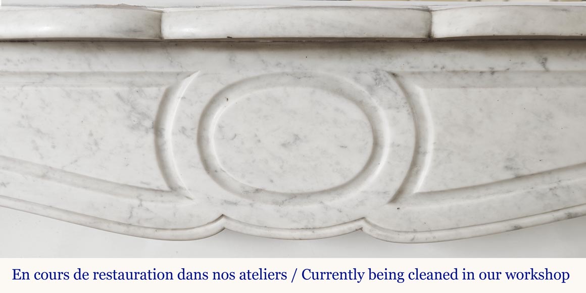 Cheminée de style Louis XV modèle Pompadour en marbre de Carrare Cheminée de style Louis XV modèle Pompadour en marbre de Carrare-1