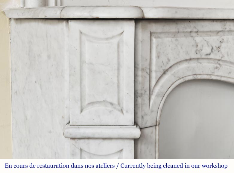 Cheminée de style Louis XV modèle Pompadour en marbre de Carrare Cheminée de style Louis XV modèle Pompadour en marbre de Carrare-3