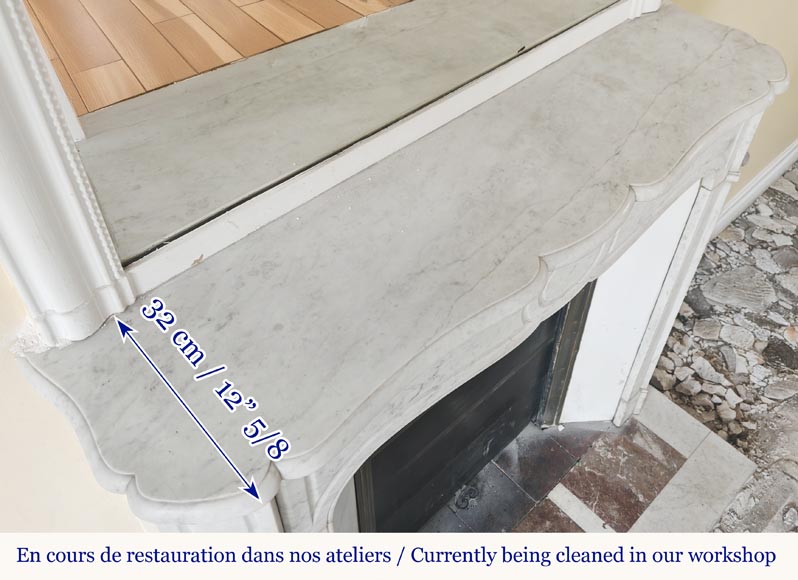 Cheminée de style Louis XV modèle Pompadour en marbre de Carrare Cheminée de style Louis XV modèle Pompadour en marbre de Carrare-9