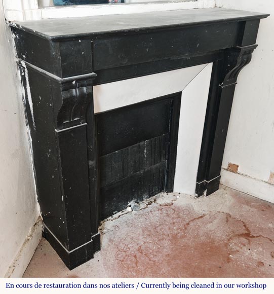 Cheminée modillon de style Napoléon III en noir moucheté Cheminée modillon de style Napoléon III en noir moucheté-2