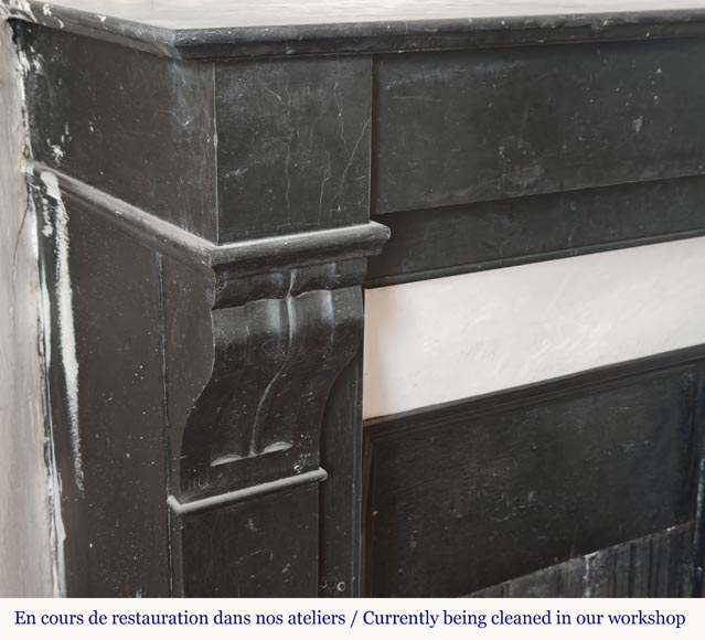 Cheminée modillon de style Napoléon III en noir moucheté Cheminée modillon de style Napoléon III en noir moucheté-3