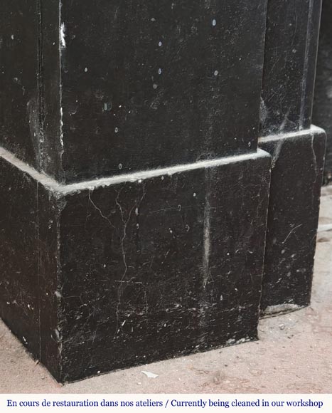 Cheminée modillon de style Napoléon III en noir moucheté Cheminée modillon de style Napoléon III en noir moucheté-4