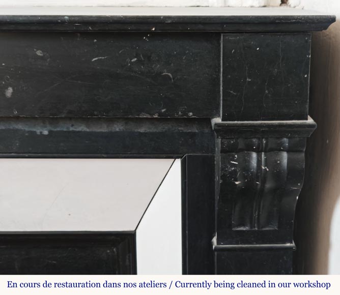 Cheminée modillon de style Napoléon III en noir moucheté Cheminée modillon de style Napoléon III en noir moucheté-5