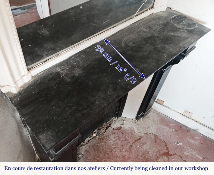 Cheminée modillon de style Napoléon III en noir moucheté Cheminée modillon de style Napoléon III en noir moucheté-7