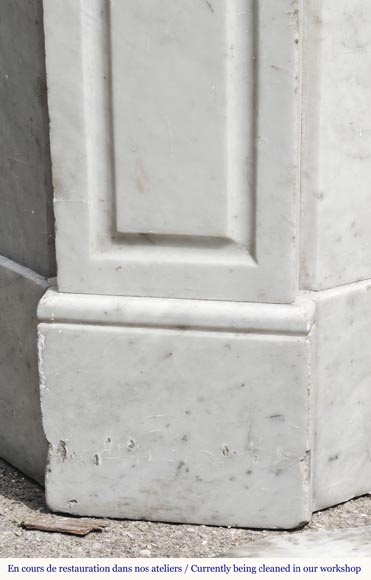 Cheminée de style Louis XV modèle Pompadour, en marbre de Carrare Cheminée de style Louis XV modèle Pompadour, en marbre de Carrare-4