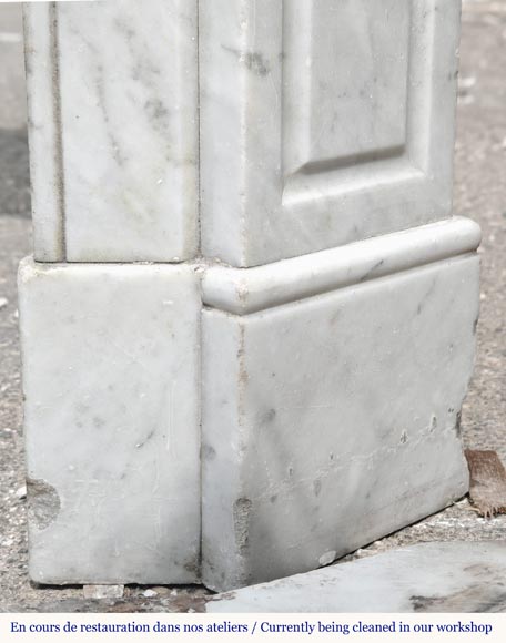 Cheminée de style Louis XV modèle Pompadour, en marbre de Carrare Cheminée de style Louis XV modèle Pompadour, en marbre de Carrare-7