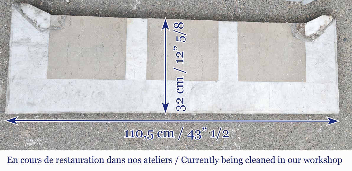 Cheminée de style Louis XV modèle Pompadour, en marbre de Carrare Cheminée de style Louis XV modèle Pompadour, en marbre de Carrare-8