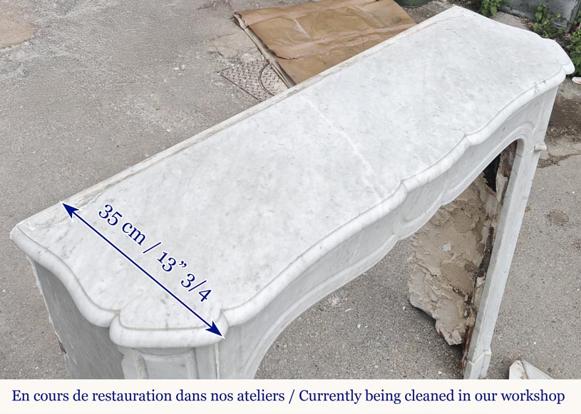 Cheminée de style Louis XV modèle Pompadour, en marbre de Carrare Cheminée de style Louis XV modèle Pompadour, en marbre de Carrare-9