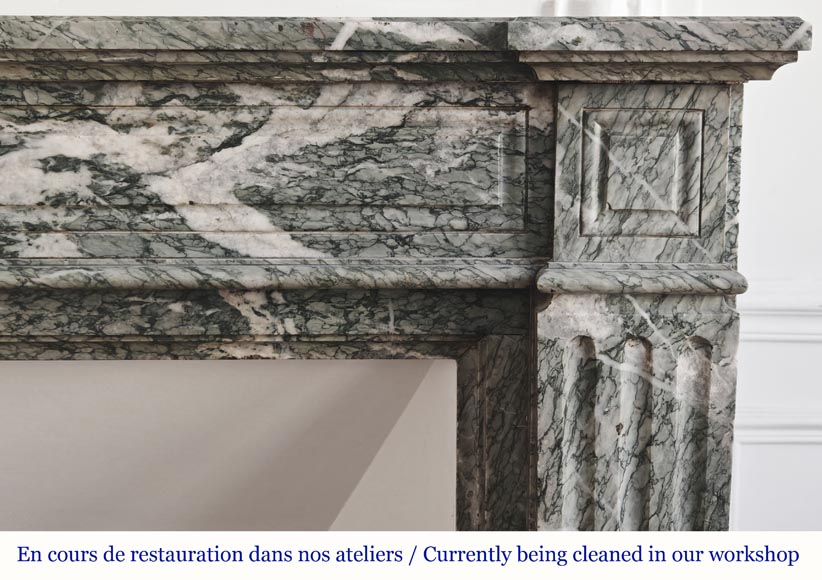 Cheminée moulurée de style Louis XVI en marbre Campan vert Cheminée moulurée de style Louis XVI en marbre Campan vert-6