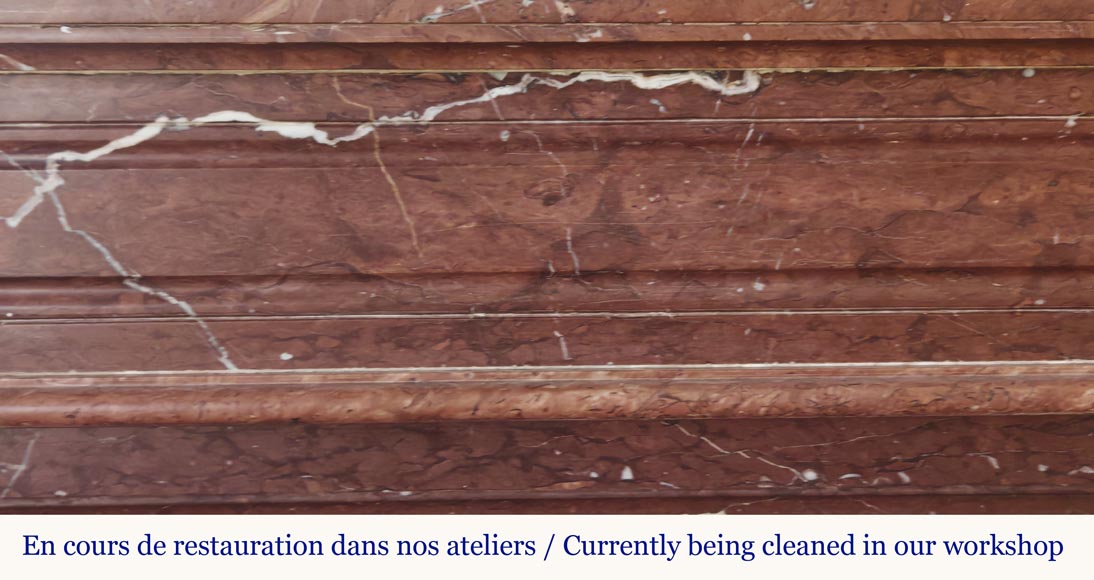 Cheminée de style Louis XVI en marbre rouge Antique Cheminée de style Louis XVI en marbre rouge Antique-1