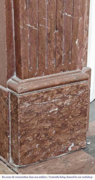 Cheminée de style Louis XVI en marbre rouge Antique Cheminée de style Louis XVI en marbre rouge Antique-3