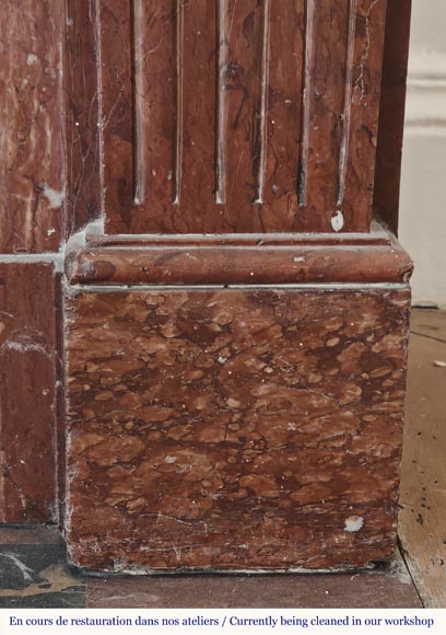 Cheminée de style Louis XVI en marbre rouge Antique Cheminée de style Louis XVI en marbre rouge Antique-6