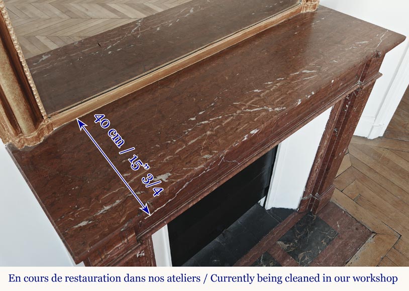 Cheminée de style Louis XVI en marbre rouge Antique Cheminée de style Louis XVI en marbre rouge Antique-8