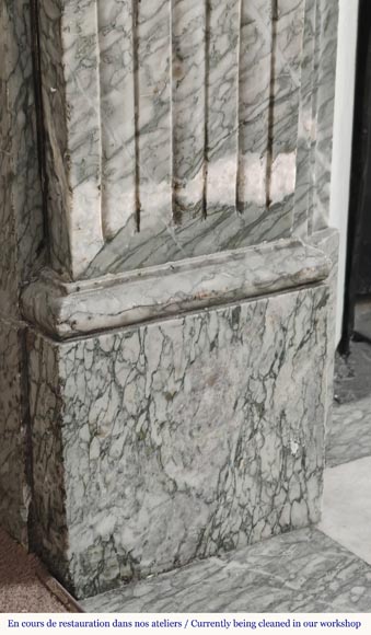 Cheminée de style Louis XVI en marbre Campan vert Cheminée de style Louis XVI en marbre Campan vert-3