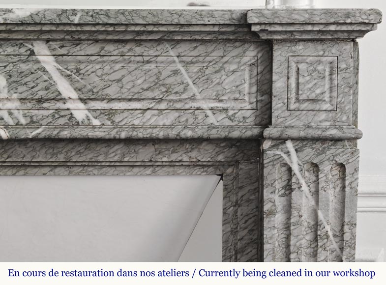 Cheminée de style Louis XVI en marbre Campan vert Cheminée de style Louis XVI en marbre Campan vert-5