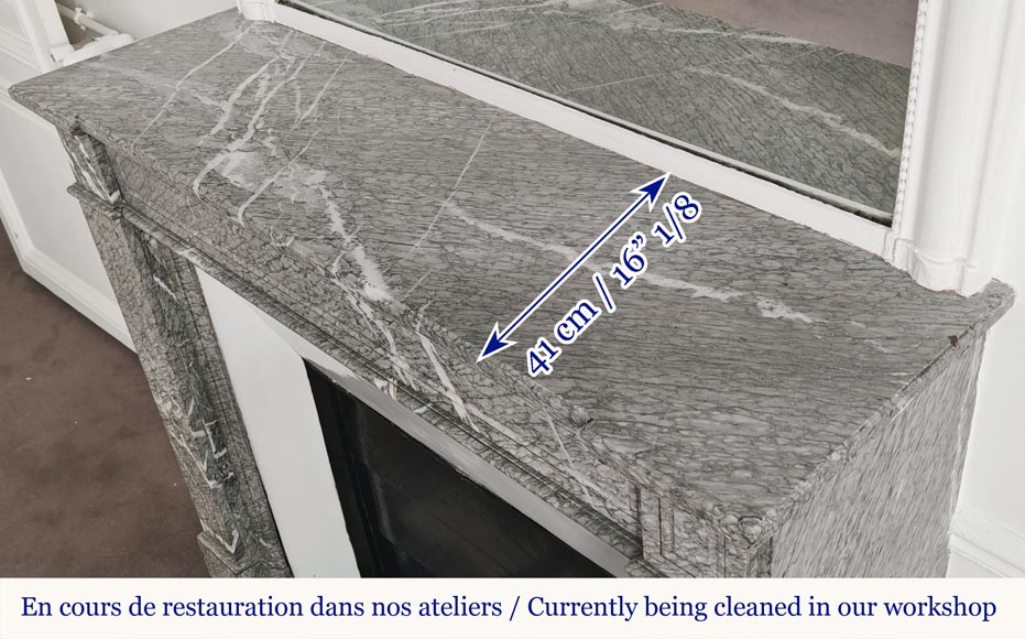 Cheminée de style Louis XVI en marbre Campan vert Cheminée de style Louis XVI en marbre Campan vert-8