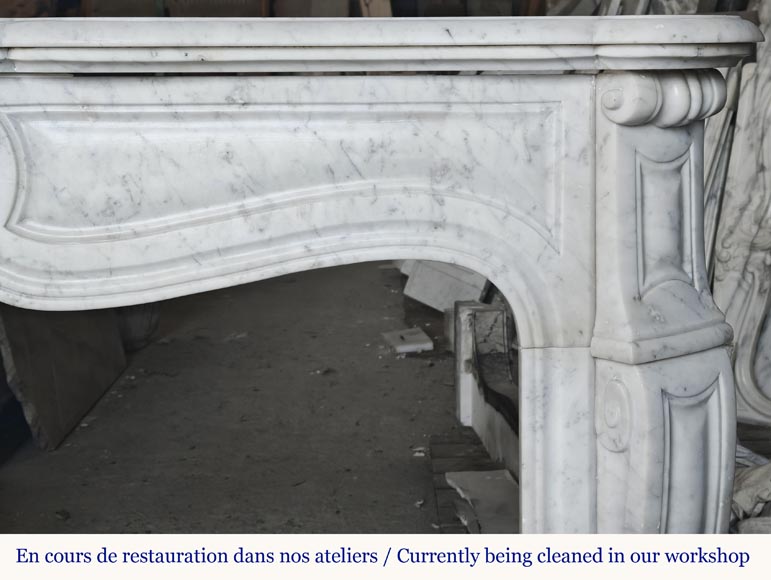 Cheminée de style Louis XV modèle Pompadour, en marbre de Carrare Cheminée de style Louis XV modèle Pompadour, en marbre de Carrare-6