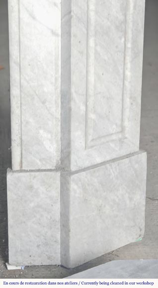 Cheminée de style Louis XV modèle Pompadour, en marbre bleu turquin clair Cheminée de style Louis XV modèle Pompadour, en marbre bleu turquin clair-6