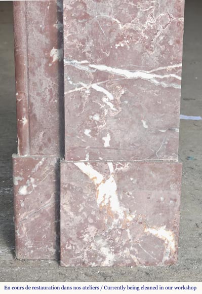 Cheminée de style Napoléon III à modillon en marbre Rouge du Nord Cheminée de style Napoléon III à modillon en marbre Rouge du Nord-7