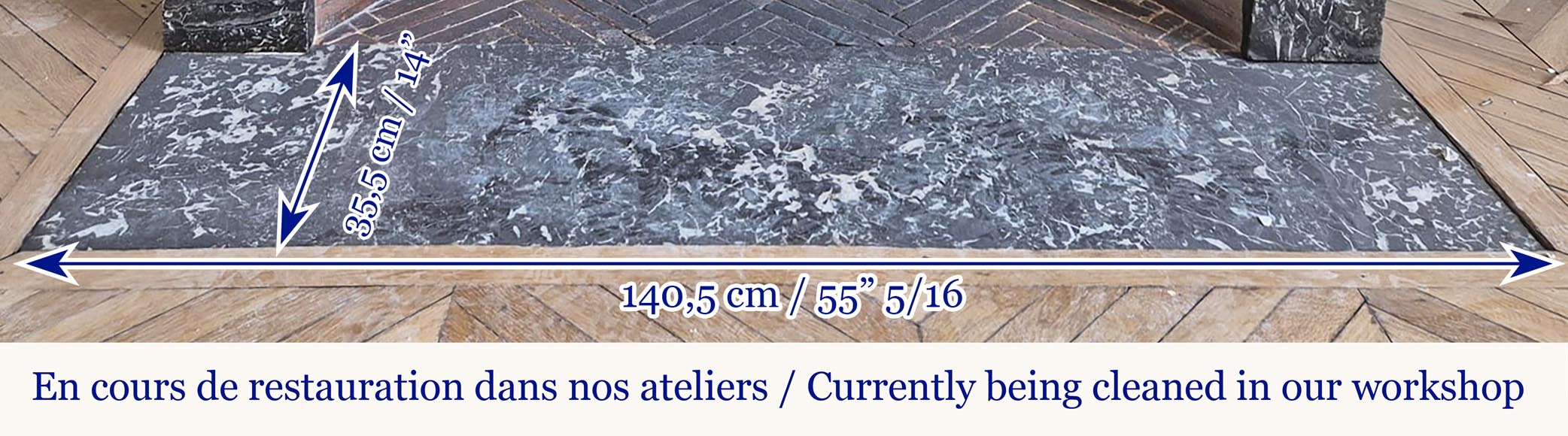 Cheminée Louis XVI d'époque bicolore, en gris Saint Anne statuaire Cheminée Louis XVI d'époque bicolore, en gris Saint Anne statuaire-6