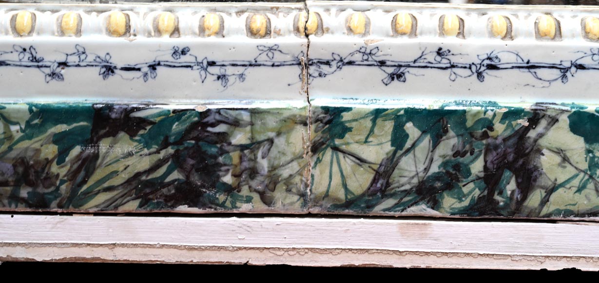 Cheminée en faïence de style Louis XVI, travail italien de la fin du XIXᵉ siècle Cheminée en faïence de style Louis XVI, travail italien de la fin du XIXᵉ siècle-6