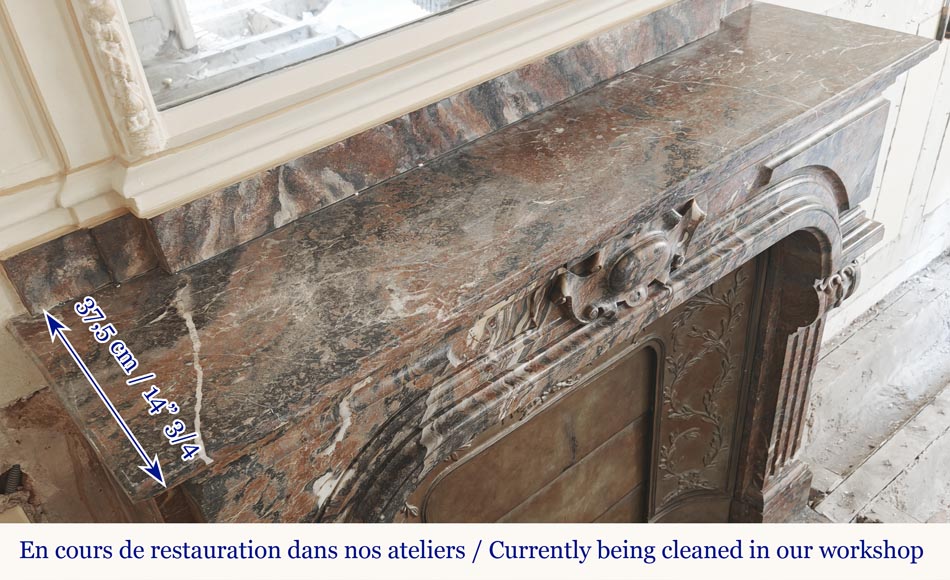 Cheminée de style Régence en marbre Rouge Royal Cheminée de style Régence en marbre Rouge Royal-7
