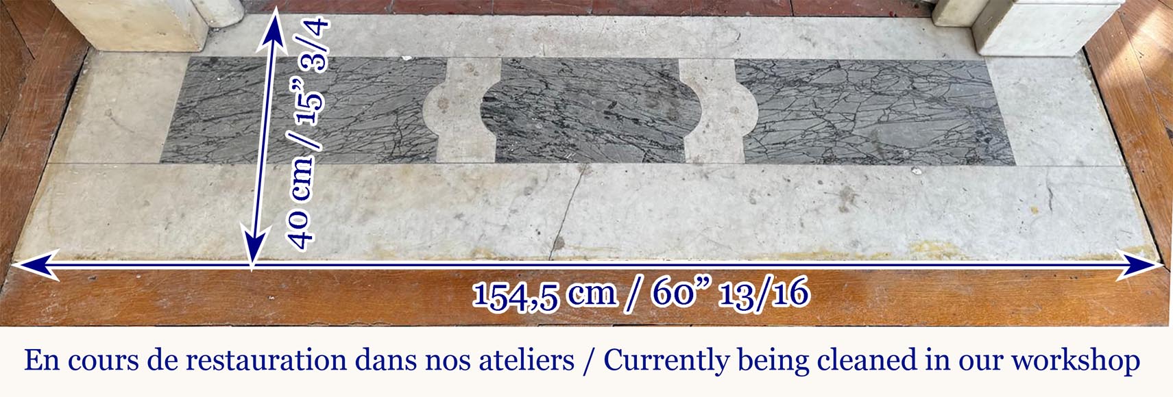 Cheminée de style Louis XVI en marbre de Carrare très sculpté, à décor floral Cheminée de style Louis XVI en marbre de Carrare très sculpté, à décor floral-9