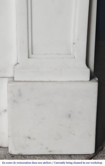 Cheminée de style Napoléon III en marbre demi statuaire décorée d'une guirlande Cheminée de style Napoléon III en marbre demi statuaire décorée d'une guirlande-13