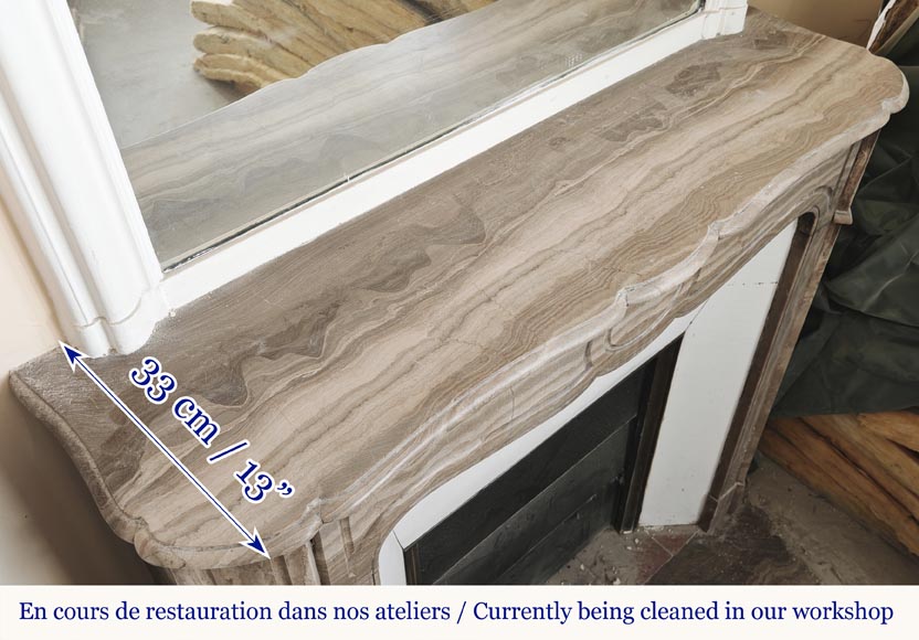 Cheminée de style Louis XV modèle Pompadour, en marbre Lunel Cheminée de style Louis XV modèle Pompadour, en marbre Lunel-8