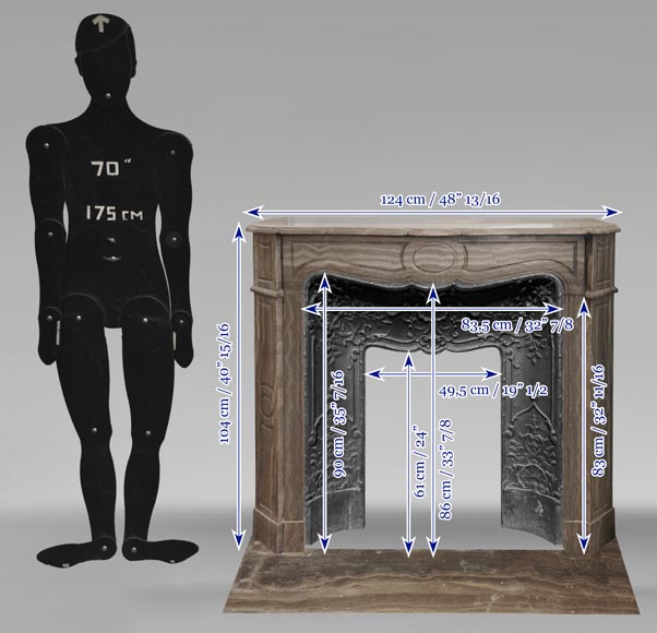 Cheminée de style Louis XV modèle Pompadour, en marbre Lunel Cheminée de style Louis XV modèle Pompadour, en marbre Lunel-9