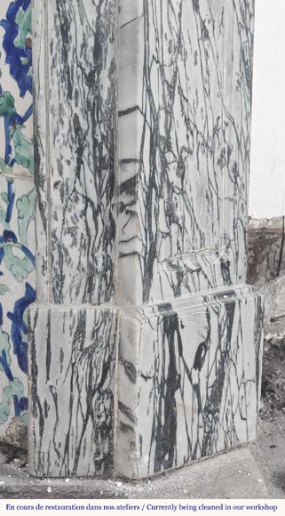 Cheminée de style Louis XV modèle Pompadour, en marbre Bleu Fleuri Cheminée de style Louis XV modèle Pompadour, en marbre Bleu Fleuri-6