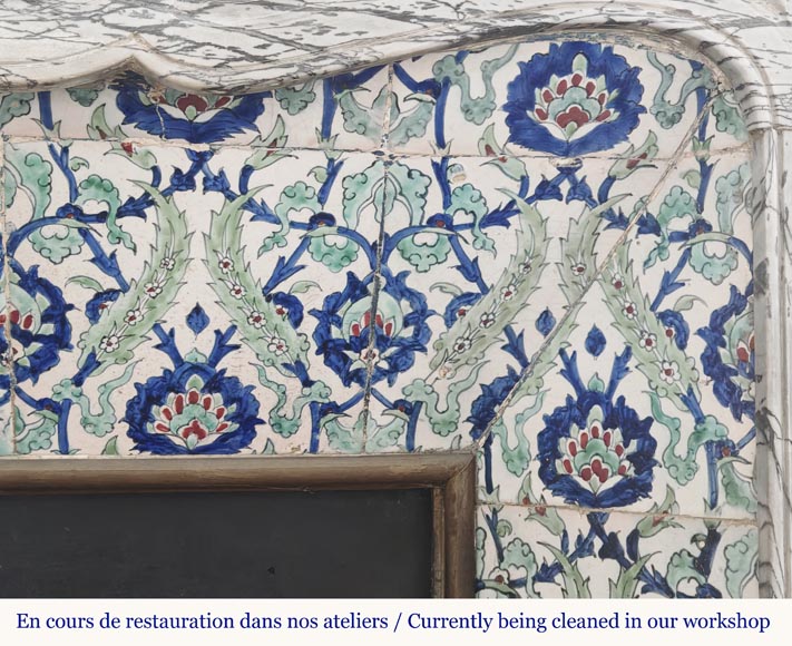 Cheminée de style Louis XV modèle Pompadour, en marbre Bleu Fleuri Cheminée de style Louis XV modèle Pompadour, en marbre Bleu Fleuri-8