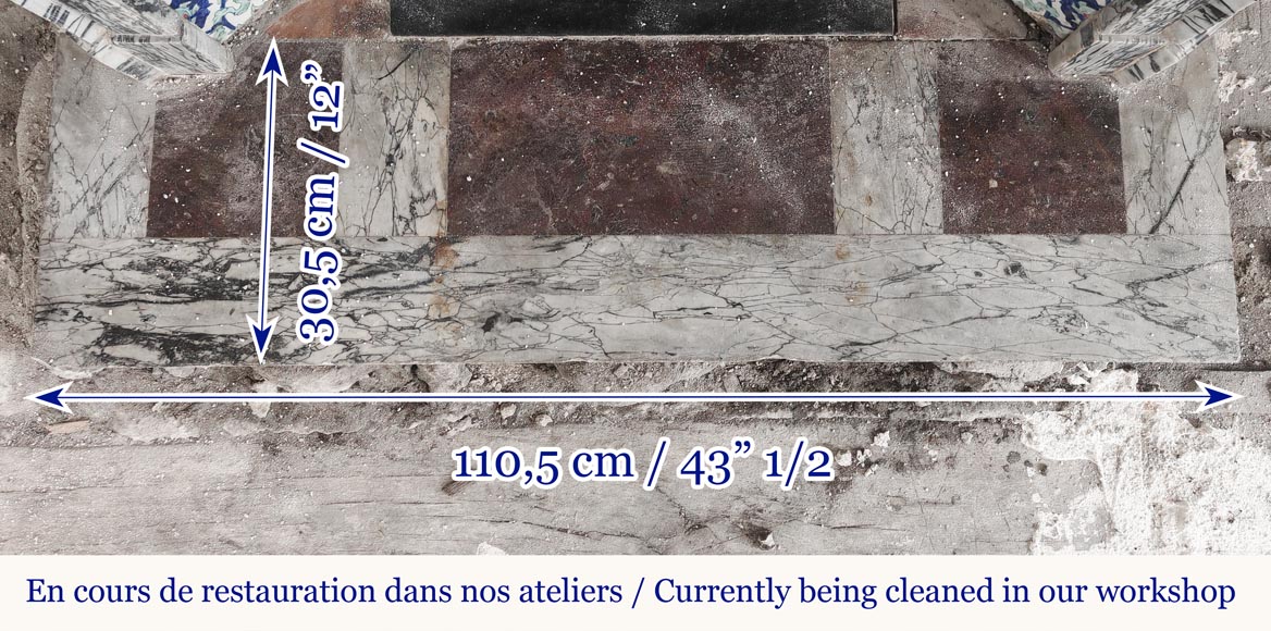 Cheminée de style Louis XV modèle Pompadour, en marbre Bleu Fleuri Cheminée de style Louis XV modèle Pompadour, en marbre Bleu Fleuri-9