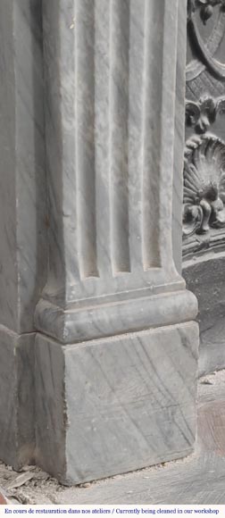 Cheminée de style Louis XVI en marbre bleu turquin Cheminée de style Louis XVI en marbre bleu turquin-4