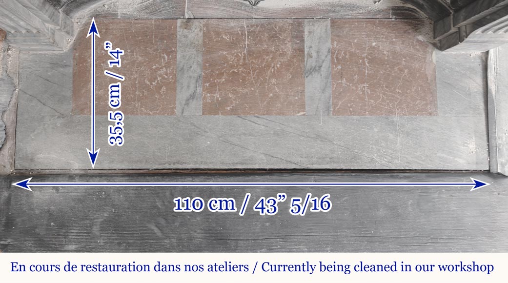 Cheminée de style Louis XVI en marbre bleu turquin Cheminée de style Louis XVI en marbre bleu turquin-9