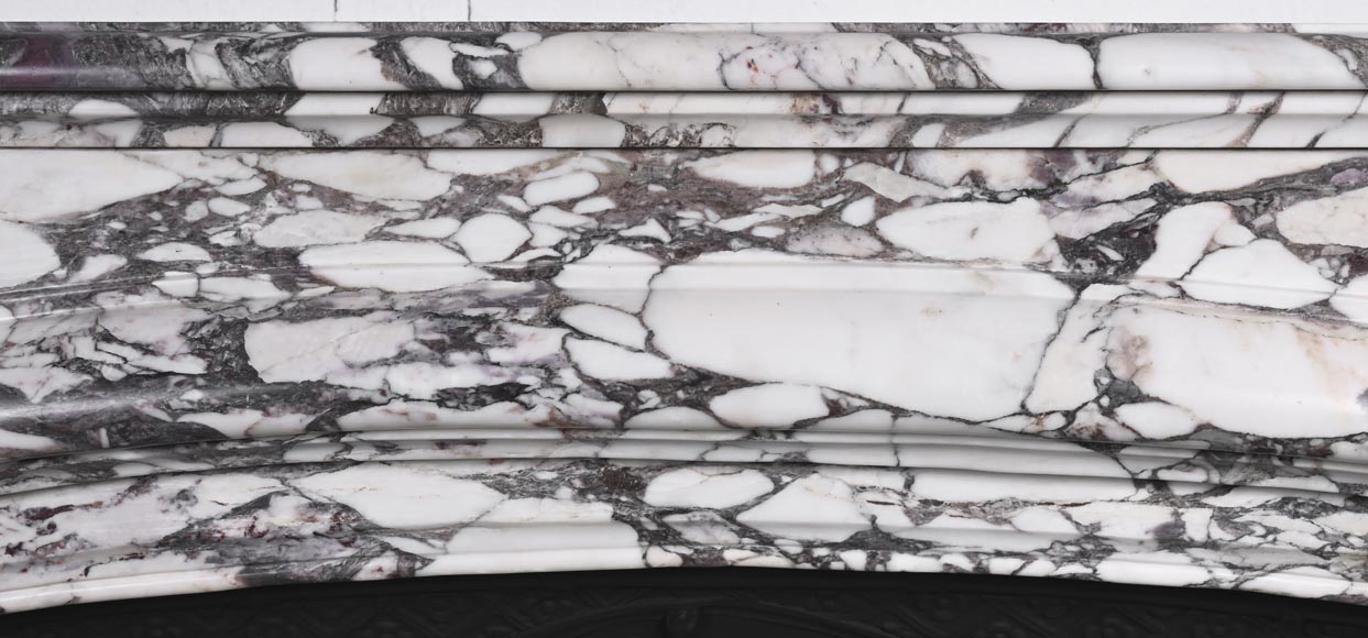 Cheminée de style Régence en marbre brèche violette Cheminée de style Régence en marbre brèche violette-1