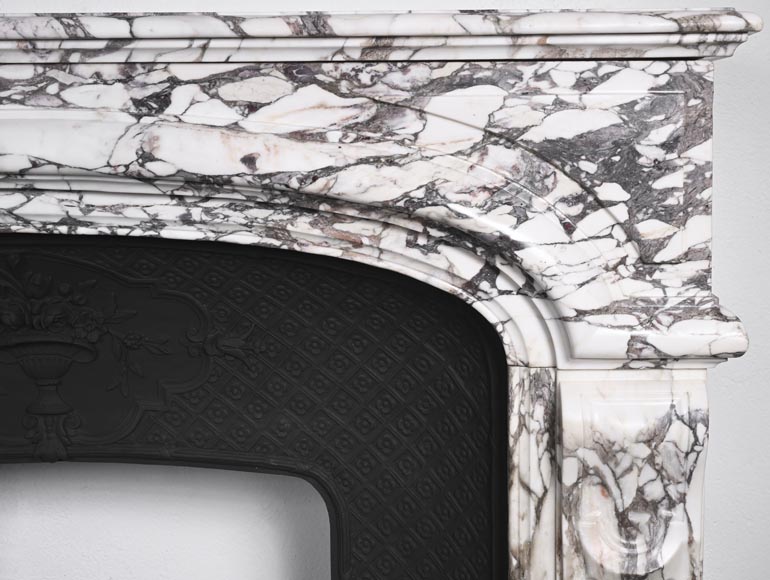 Cheminée de style Régence en marbre brèche violette Cheminée de style Régence en marbre brèche violette-7